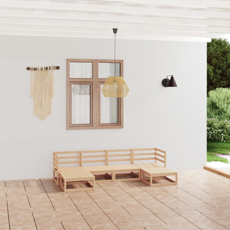 vidaXL Set Divani da Giardino 6 pz in Legno Massello di Pino vidaXL Set Divani da Giardino 6 pz in Legno Massello di Pino