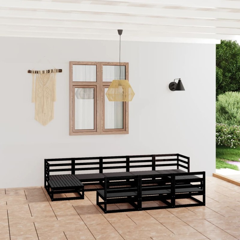 vidaXL Set Divani da Giardino 10 pz in Legno Massello di Pino vidaXL Set Divani da Giardino 10 pz in Legno Massello di Pino