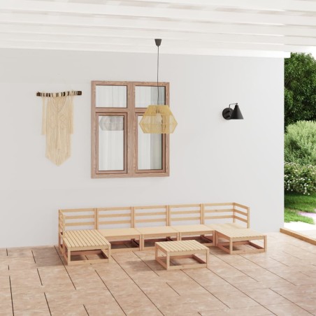 vidaXL Set Divani da Giardino 8 pz in Legno Massello di Pino