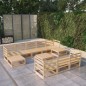 vidaXL Set Divani da Giardino 11 pz in Legno Massello di Pino vidaXL Set Divani da Giardino 11 pz in Legno Massello di Pino