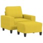 vidaXL Poltrona con Poggiapiedi Giallo Chiaro 60 cm in Tessuto vidaXL Poltrona con Poggiapiedi Giallo Chiaro 60 cm in Tessuto