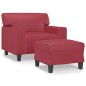 vidaXL Poltrona con Poggiapiedi Rosso Vino 60 cm in Similpelle vidaXL Poltrona con Poggiapiedi Rosso Vino 60 cm in Similpelle
