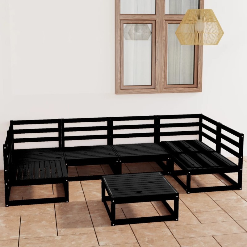 vidaXL Set Divani da Giardino 7 pz in Legno Massello di Pino vidaXL Set Divani da Giardino 7 pz in Legno Massello di Pino