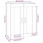 Mobile a Parete Rovere Fumo 69,5x32,5x90cm in Legno Multistrato
