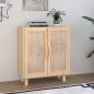Credenza Marrone 60x30x70cm Legno Massello Pino Rattan Naturale Credenza Marrone 60x30x70cm Legno Massello Pino Rattan Naturale