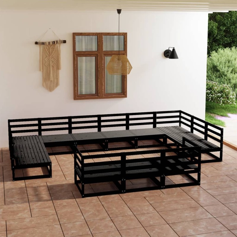 vidaXL Set Divani da Giardino 13 pz in Legno Massello di Pino