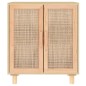 Credenza Marrone 60x30x70cm Legno Massello Pino Rattan Naturale Credenza Marrone 60x30x70cm Legno Massello Pino Rattan Naturale