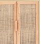 Credenza Marrone 60x30x70cm Legno Massello Pino Rattan Naturale Credenza Marrone 60x30x70cm Legno Massello Pino Rattan Naturale