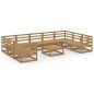 vidaXL Set Divani da Giardino 10 pz in Legno Massello di Pino