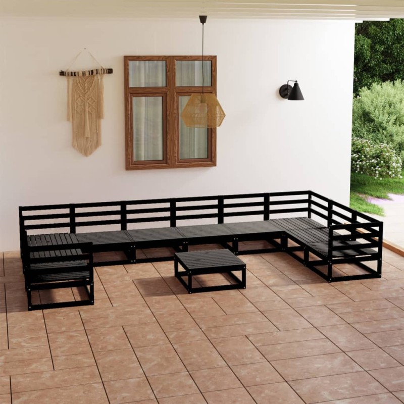 vidaXL Set Divani da Giardino 11 pz in Legno Massello di Pino