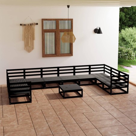 vidaXL Set Divani da Giardino 11 pz in Legno Massello di Pino