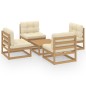 vidaXL Set Divani da Giardino 5 pz con Cuscini Legno Massello di Pino