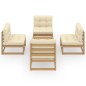 vidaXL Set Divani da Giardino 5 pz con Cuscini Legno Massello di Pino