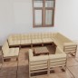 vidaXL Set Salotto Giardino e Cuscini 11 pz Legno Massello Pino Ambra vidaXL Set Salotto Giardino e Cuscini 11 pz Legno Massello Pino Ambra