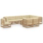 vidaXL Set Salotto Giardino e Cuscini 11 pz Legno Massello Pino Ambra vidaXL Set Salotto Giardino e Cuscini 11 pz Legno Massello Pino Ambra