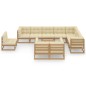 vidaXL Set Salotto Giardino e Cuscini 11 pz Legno Massello Pino Ambra vidaXL Set Salotto Giardino e Cuscini 11 pz Legno Massello Pino Ambra