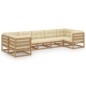 vidaXL Set Salotto Giardino e Cuscini 7 pz Legno Massello Pino Ambra vidaXL Set Salotto Giardino e Cuscini 7 pz Legno Massello Pino Ambra