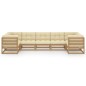 vidaXL Set Salotto Giardino e Cuscini 7 pz Legno Massello Pino Ambra vidaXL Set Salotto Giardino e Cuscini 7 pz Legno Massello Pino Ambra