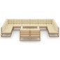 vidaXL Set Salotto Giardino e Cuscini 13 pz Legno Massello Pino Ambra vidaXL Set Salotto Giardino e Cuscini 13 pz Legno Massello Pino Ambra