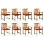 vidaXL Sedie da Giardino con Cuscini 8 pz in Legno Massello di Acacia vidaXL Sedie da Giardino con Cuscini 8 pz in Legno Massello di Acacia