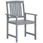 vidaXL Sedie da Giardino con Cuscini 8 pz in Massello di Acacia Grigie vidaXL Sedie da Giardino con Cuscini 8 pz in Massello di Acacia Grigie