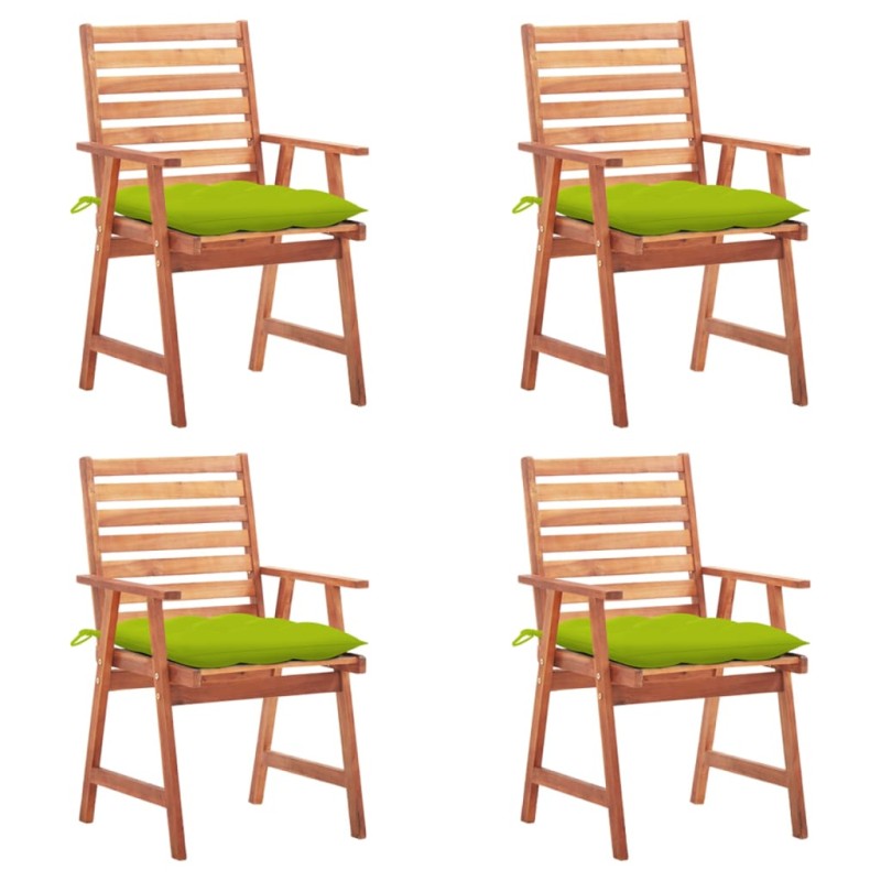 vidaXL Sedie da Pranzo da Esterni con Cuscini 4 pz Massello di Acacia vidaXL Sedie da Pranzo da Esterni con Cuscini 4 pz Massello di Acacia