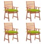 vidaXL Sedie da Pranzo da Esterni con Cuscini 4 pz Massello di Acacia vidaXL Sedie da Pranzo da Esterni con Cuscini 4 pz Massello di Acacia