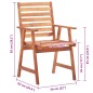 vidaXL Sedie da Pranzo da Esterni con Cuscini 6 pz Massello di Acacia vidaXL Sedie da Pranzo da Esterni con Cuscini 6 pz Massello di Acacia