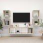 vidaXL Set Mobili TV 5 pz Bianco e Rovere Sonoma in Legno Multistrato vidaXL Set Mobili TV 5 pz Bianco e Rovere Sonoma in Legno Multistrato