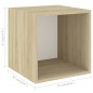 vidaXL Set Mobili TV 5 pz Bianco e Rovere Sonoma in Legno Multistrato vidaXL Set Mobili TV 5 pz Bianco e Rovere Sonoma in Legno Multistrato