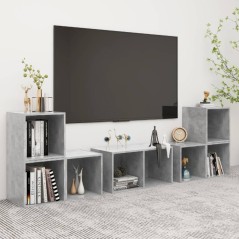 vidaXL Set Mobile TV 6 pz Grigio Cemento in Legno Multistrato