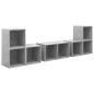 vidaXL Set Mobile TV 6 pz Grigio Cemento in Legno Multistrato vidaXL Set Mobile TV 6 pz Grigio Cemento in Legno Multistrato
