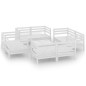 vidaXL Set Divani da Giardino 9 pz Bianco in Legno Massello di Pino vidaXL Set Divani da Giardino 9 pz Bianco in Legno Massello di Pino