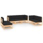 vidaXL Set Salotto Giardino 7 pz Cuscini Antracite Legno Massello Pino vidaXL Set Salotto Giardino 7 pz Cuscini Antracite Legno Massello Pino