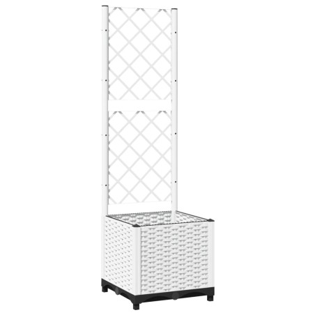 vidaXL Fioriera da Giardino con Graticcio Bianco 40x40x136 cm PP