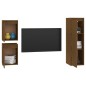Mobili Porta TV 3 pz Marrone Miele in Legno Massello di Pino Mobili Porta TV 3 pz Marrone Miele in Legno Massello di Pino