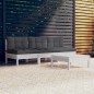 vidaXL Set Divani da Giardino 4 pz con Cuscini Antracite Legno di Pino vidaXL Set Divani da Giardino 4 pz con Cuscini Antracite Legno di Pino