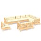 vidaXL Set Divani da Giardino 10 pz con Cuscini Crema in Massello di Pino vidaXL Set Divani da Giardino 10 pz con Cuscini Crema in Massello di Pino