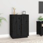 Credenza Nera 60x35x80 cm in Legno Massello di Pino Credenza Nera 60x35x80 cm in Legno Massello di Pino