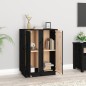 Credenza Nera 60x35x80 cm in Legno Massello di Pino Credenza Nera 60x35x80 cm in Legno Massello di Pino