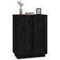 Credenza Nera 60x35x80 cm in Legno Massello di Pino Credenza Nera 60x35x80 cm in Legno Massello di Pino