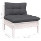 vidaXL Set Divani da Giardino 10 pz con Cuscini Legno di Pino Bianco vidaXL Set Divani da Giardino 10 pz con Cuscini Legno di Pino Bianco