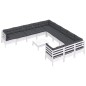 vidaXL Set Divani da Giardino 12 pz con Cuscini Legno di Pino Bianco vidaXL Set Divani da Giardino 12 pz con Cuscini Legno di Pino Bianco
