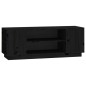 Mobile Porta TV Nera 110x35x40,5 cm in Legno Massello di Pino Mobile Porta TV Nera 110x35x40,5 cm in Legno Massello di Pino