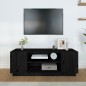 Mobile Porta TV Nera 110x35x40,5 cm in Legno Massello di Pino Mobile Porta TV Nera 110x35x40,5 cm in Legno Massello di Pino