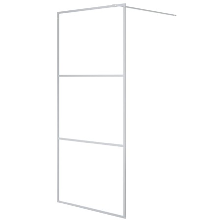vidaXL Parete Doccia Walk in Argento 90x195 cm Vetro Trasparente ESG