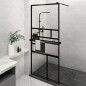 vidaXL Parete Doccia con Mensola Nera 100x195 cm Vetro ESG e Alluminio vidaXL Parete Doccia con Mensola Nera 100x195 cm Vetro ESG e Alluminio