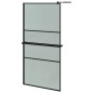 vidaXL Parete Doccia con Mensola Nera 100x195 cm Vetro ESG e Alluminio vidaXL Parete Doccia con Mensola Nera 100x195 cm Vetro ESG e Alluminio