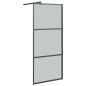 vidaXL Parete Doccia con Mensola Nera 100x195 cm Vetro ESG e Alluminio vidaXL Parete Doccia con Mensola Nera 100x195 cm Vetro ESG e Alluminio