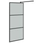 vidaXL Parete Doccia con Mensola Nera 100x195 cm Vetro ESG e Alluminio vidaXL Parete Doccia con Mensola Nera 100x195 cm Vetro ESG e Alluminio